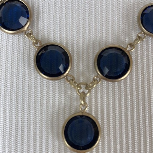 TRADED NWT Chico's Gold & Blue Statement Necklace - Picture 5 of 7